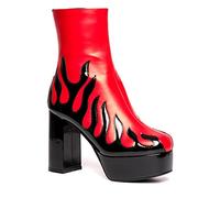 LAMODA Eternal Flame, Stivale alla Caviglia Donna, Black Patent Red, 40 EU