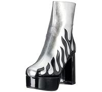 LAMODA Eternal Flame, Stivale alla Caviglia Donna, Black Patent Silver, 41 EU