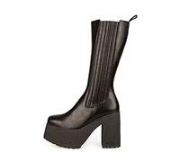 LAMODA Long Division, Mid Calf Boot Donna, in Poliuretano Nero, 38 EU