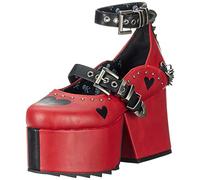 LAMODA Love Bleeds, Mid Calf Boot Donna, Red Black Heart, 41 EU