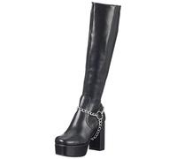 LAMODA Midnight Hour, Stivali Alti al Ginocchio Donna, in Poliuretano Nero, 39 EU
