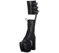 LAMODA Phantom, Stivali Alti al Ginocchio Donna, Black PU Skull, 36 EU