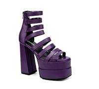 LAMODA Purple Double Tap, Sandalo con Tacco Donna, Pu Viola, 38 EU