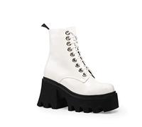 LAMODA White Run To You, Stivale alla Caviglia Donna, Brevetto Bianco, 37 EU