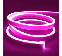 Lamomo Striscia LED rosa, 12 V, 5 m, impermeabile, striscia LED al neon, flessibile, per interni ed esterni, decorazione (adattatore di rete non incluso