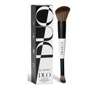 Lamora Blush Liquido + Correttore Fondotinta Pennello Trucco Doppio - Pennello Make Up Viso Duo Angolato Per Bronzer Fard Illuminante Polvere - Vegano, Cruelty-Free & Setole Sintetiche