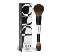 Lamora Bronzer + Cipria Pennello Trucco Doppio - Pennello Make Up Viso Duo Morbido Per Polvere Blush Illuminante - Vegano, Cruelty-Free & Setole Sintetiche