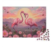 L'amore dei flamingo Puzzle 1000 Pezzi In cartone Spesso, Un Tangram Per Enigma Per Lo Stress Relief, Ideale Per Quadro Fai Da Te, Regalo Di Compleanno Perfetto 52x38cm/1000pcs