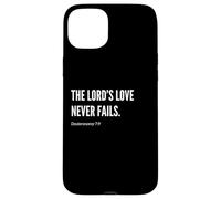 L'amore del Signore non fallisce mai versi biblici Citazione Dichiarazione Custodia per iPhone 15 Plus