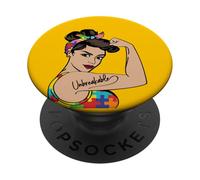 L'amore della madre autistica sostiene la speranza & Ispira i giovani autistici PopSockets PopGrip Adesivo