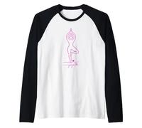 L'Amore dello Yoga Carino Design Minimalista Maglia con Maniche Raglan