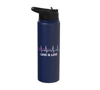 L'amore è amore Orgoglio Bisessuale Battito Cardiaco Stainless Steel Insulated Water Bottle