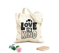 L'amore è gentile, citazioni di San Valentino sull'amore, tipografia, parole romantiche a febbraio Borse in tela con fantasia personalizzabile Tessuto spesso 12 once Abbinabile agli abiti 35x40cm