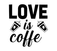 l'amore è la tipografia del caffè Adesivi murali 67.2x73.6cm Vetrine Nero
