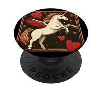 L'amore è magico con questo divertente costume da unicorno di San Valentino PopSockets PopGrip Adesivo