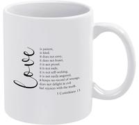 L'amore è paziente, l'amore è gentile, tazze da caffè originali, tazza da caffè con stampa su entrambi i lati, tazza da tè in ceramica per mamma, papà, amico, moglie, marito, regalo da 11 once