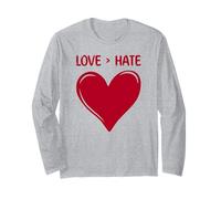 L'Amore è più Grande dell'odio Heart Nice Sweet Maglia a Manica