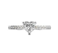 L'amore è tenero anello dell'eternità in argento sterling 925 | placcato oro | con moissanite, cuore e anelli di lusso fatti a mano a forma rotonda per le donne | LKJR_0635