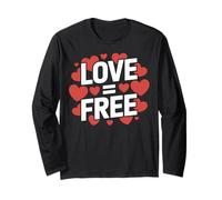 Lamore è uguale a Un Messaggio Positivo Gratuito Inspirational Maglia a Manica