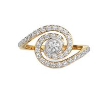 L'amore è un'illusione, anello in argento sterling 925 | placcato oro | con moissanite, anello di lusso fatto a mano di forma rotonda per donna | LKJR_0485