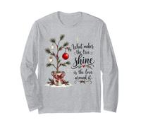 L'Amore Fa Brillare L'Albero di Natale Vacanze rustiche Maglia a Manica