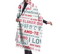 L'Amore Nelle Lingue Del Mondo Sciarpa Leggero Da Donna Classiche Foulard Con Nappe Moda Invernale Sciarpe Scialle Elegante Sciarpa Con Nappe