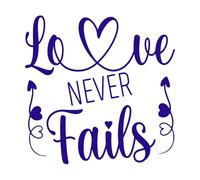 l'amore non delude mai cristiano Adesivi murali in PVC 54.6x55cm Impermeabile Blu scuro