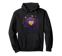 Lamore Non dimentica mai la consapevolezza del Cervello Cuore Alzheimer Felpa con Cappuccio, Unisex per Adulti, Nero, XL