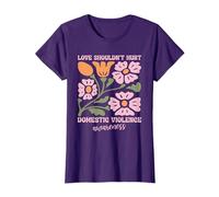 L'Amore Non Dovrebbe danneggiare la consapevolezza della violenza Domestica Boho Floral Maglietta