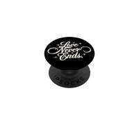 L'amore non finisce mai - Tipografia di lusso bianca celestiale elegante PopSockets PopGrip Adesivo