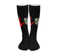 L'amore non ha bisogno di parole, calzini a compressione per la consapevolezza dell'autismo, modello Heart 1, per donne e uomini, calze alte per la corsa e i viaggi Calze a compressione per uomo e do