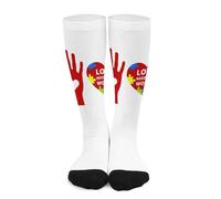 L'amore non ha bisogno di parole, calzini a compressione per la consapevolezza dell'autismo per donne e uomini, calze alte per la corsa e i viaggi Calze a compressione per uomo e donna, modello a gam