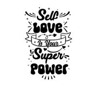 l'amore per te stesso è il tuo superpotere Adesivi incisi 57.6x88cm Rimovibile senza lasciare residui di colla Nero