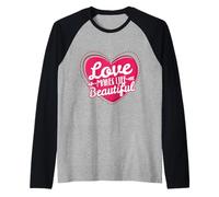 L'Amore Rende Bella la Vita Maglia con Maniche Raglan