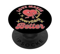 L'amore rende tutto migliore Cuore Cupido San Valentino PopSockets PopGrip Adesivo