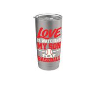 L'amore sta guardando mio figlio giocare a baseball mamma papà Bicchiere termico in acciaio inox doppia parete