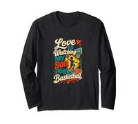 L'Amore Sta Guardando Mio Figlio Giocare a Basket Cartone Animato Maglia a Manica