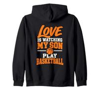 L'Amore Sta Guardando Mio Figlio Giocare a Basket papà Mamma Felpa con Cappuccio