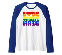 L'Amore Trumps Odio L'Amore è Amore Arcobaleno Gay Pride Maglia con Maniche Raglan
