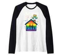 L'Amore Vince Citazione Rainbow Equality LGBTQ Tutti Maglia con Maniche Raglan