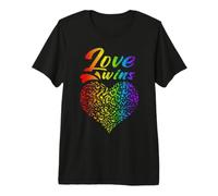 L'Amore Vince, Cuore con i Colori dell'arcobaleno, Pride Maglietta Premium