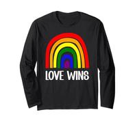 L'Amore Vince Il Rainbow Pride Equality Inclusion Design Maglia a Manica