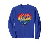L'Amore Vince la Celebrazione LGBTQ dell'orgoglio del Cuore Arcobaleno Felpa, Unisex per Adulti, Blu Reale, XXL