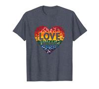 L'Amore Vince la Celebrazione LGBTQ dell'orgoglio del Cuore Arcobaleno Maglietta, Uomo, Pervinca, XL