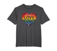 L'Amore Vince la Celebrazione LGBTQ dell'orgoglio del Cuore Arcobaleno Maglietta, Uomo Taglie Grandi, Grigio Scuro, 4X Tall
