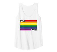 L'Amore Vince LGBTQ+ Rainbow Gay Pride Canotta, Donna, Bianco, M