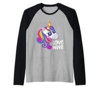 L'Amore Vince l'orgoglio LGBT Unicorn Maglia con Maniche Raglan