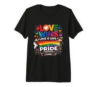 Lamore Vince lorgoglio Mese Giugno Rainbow LGBTQ Ally Maglietta Premium