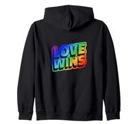 L'AMORE VINCE nei colori arcobaleno LGBTQ+ Felpa con Cappuccio