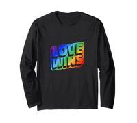 L'AMORE VINCE nei colori arcobaleno LGBTQ+ Maglia a Manica